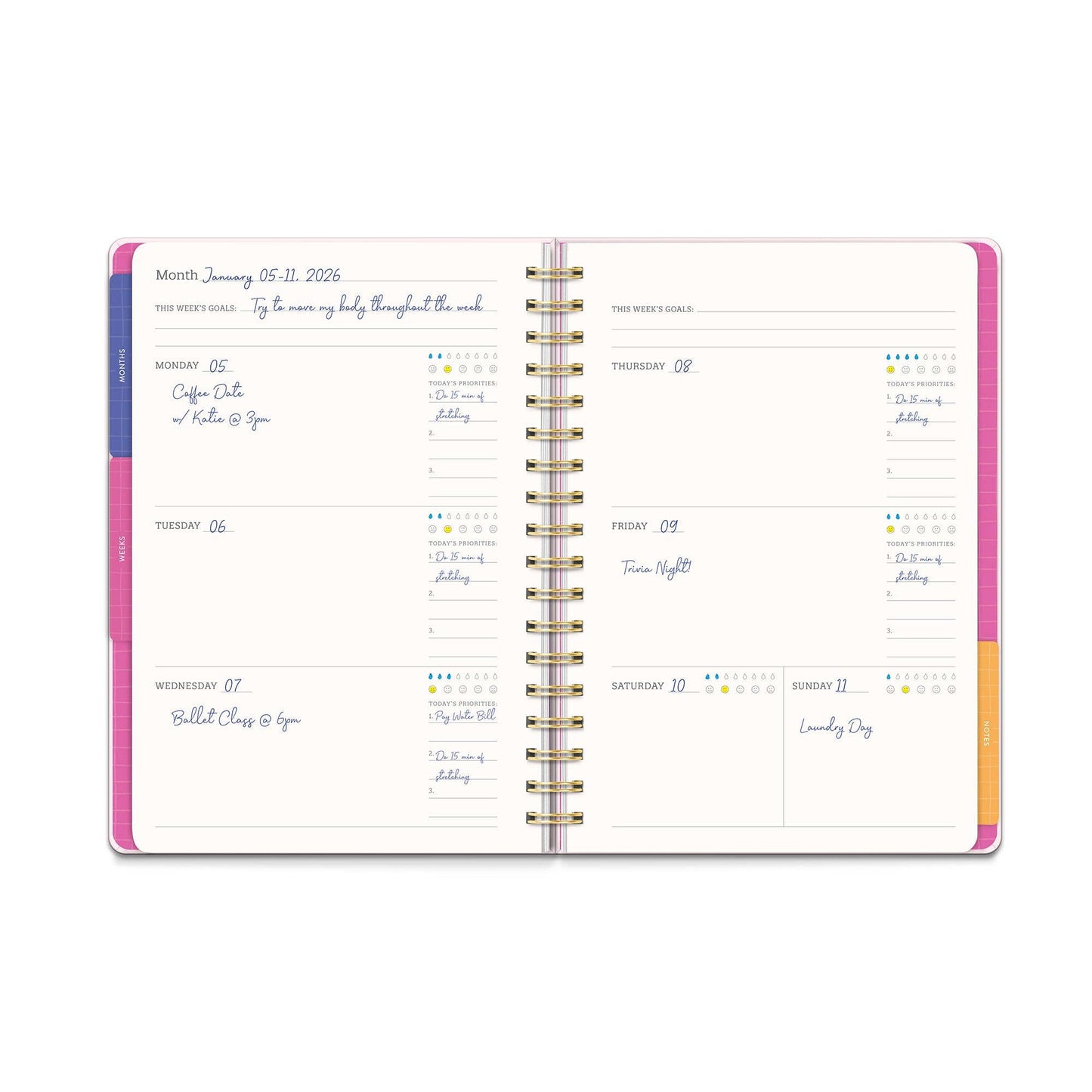 Flowers Undated Tri-Tab Planner