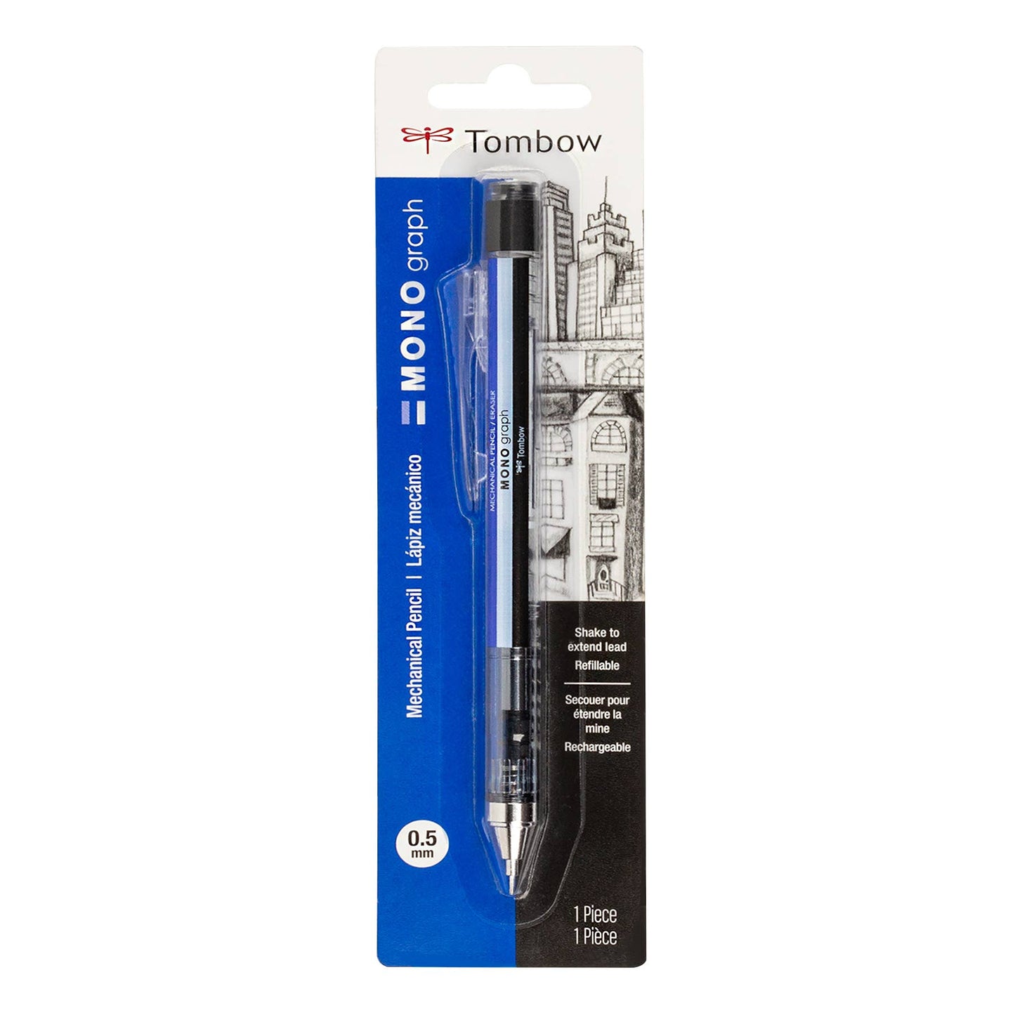 MONO Graph Mechanical Pencil, Black White Blue