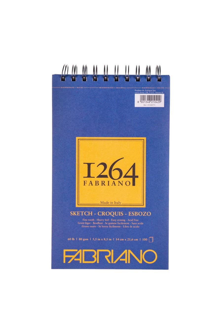 Fabriano 1264 Sketch Pad, 60 lb, 100 Sheets