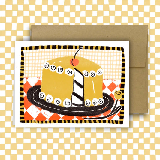 CAKE WITH CHERRY ON TOP Greeting Card