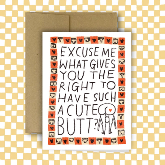CUTE BUTT Greeting Card