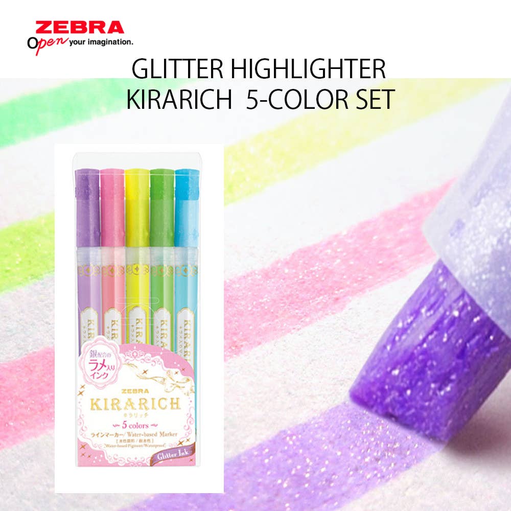 ZEBRA GLITTER HIGHLIGHTER SET