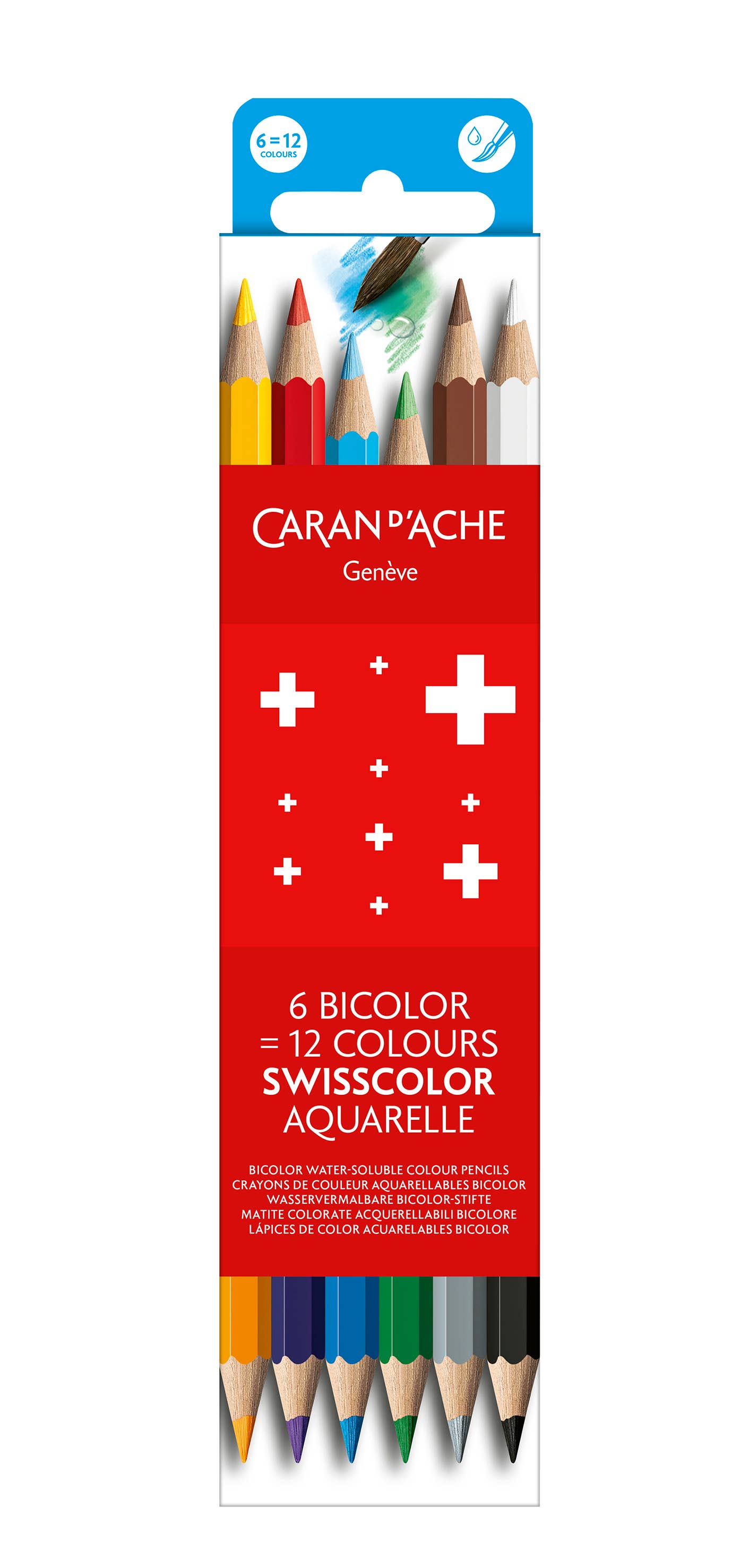 Swisscolor Bi-color Water-soluble Color Pencil Set