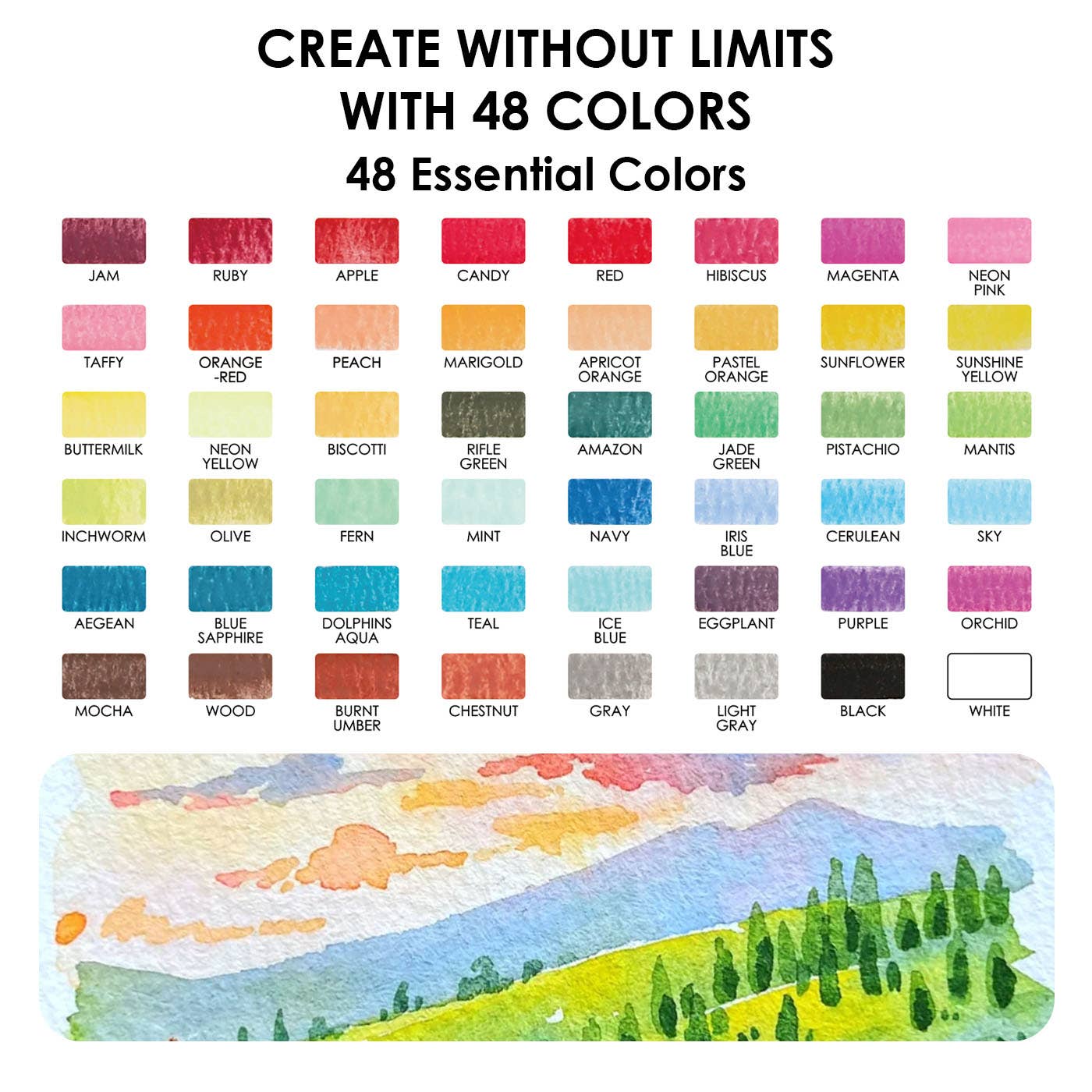 GRABIE Watercolor Set of 48