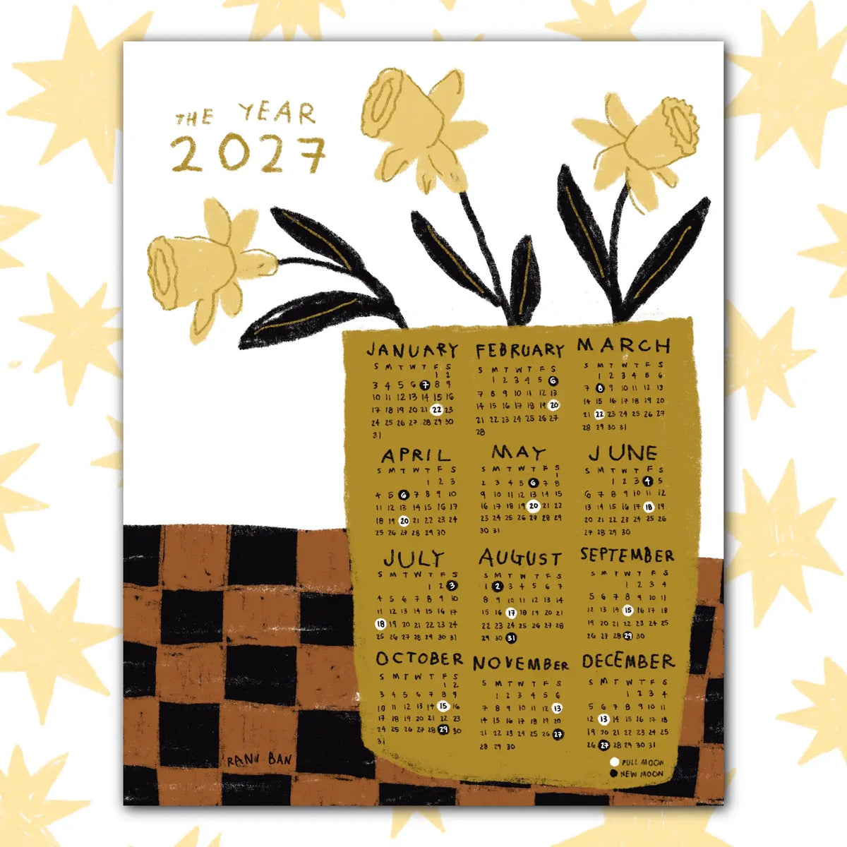 2027 Daffodil Wall Calendar