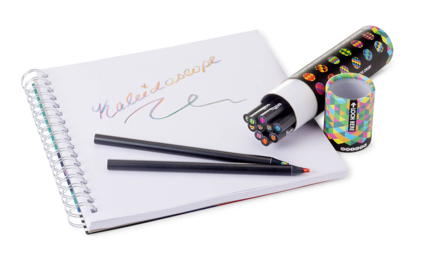 KALEIDOSCOPE MULTI-COLORED PENCIL TUBE