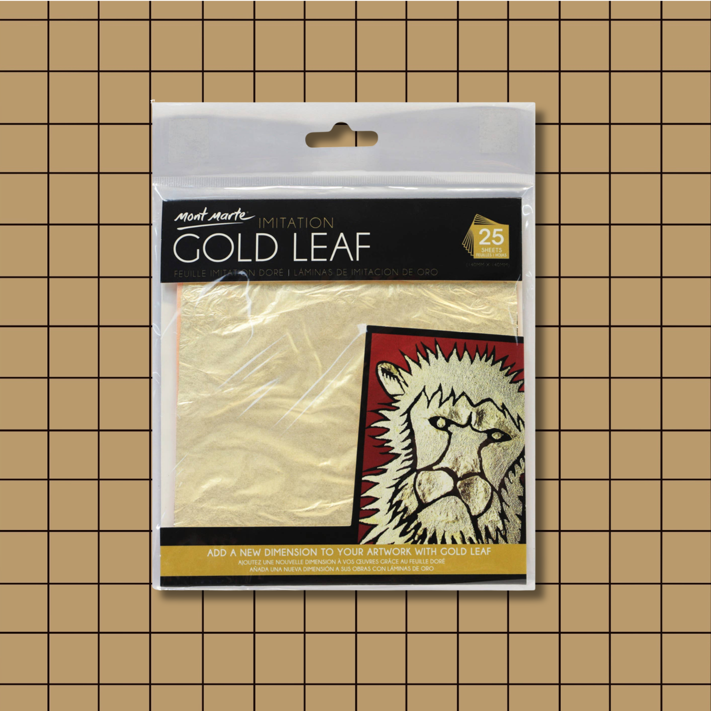 Imitation Gold Leaf 14x14cm 25 Sheet